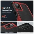 thumbnail image 3 of Nalacover Samsung Galaxy A12 5G Case, Heavy Duty 3 in 1 Rugged Shockproof Rugged Silicone Hybrid Hard PC Soft TPU Bumper Camera Raised Drop Protective Girls Women Boy Men Phone Covers, Red, 3 of 8
