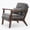 Antique Dark Grey, variant on S-HOME Mid-Century Living Room Chair with Supportive Lumbar Pillow, Fabric Upholstered Armchair for Various Spaces, Antique Dark Grey