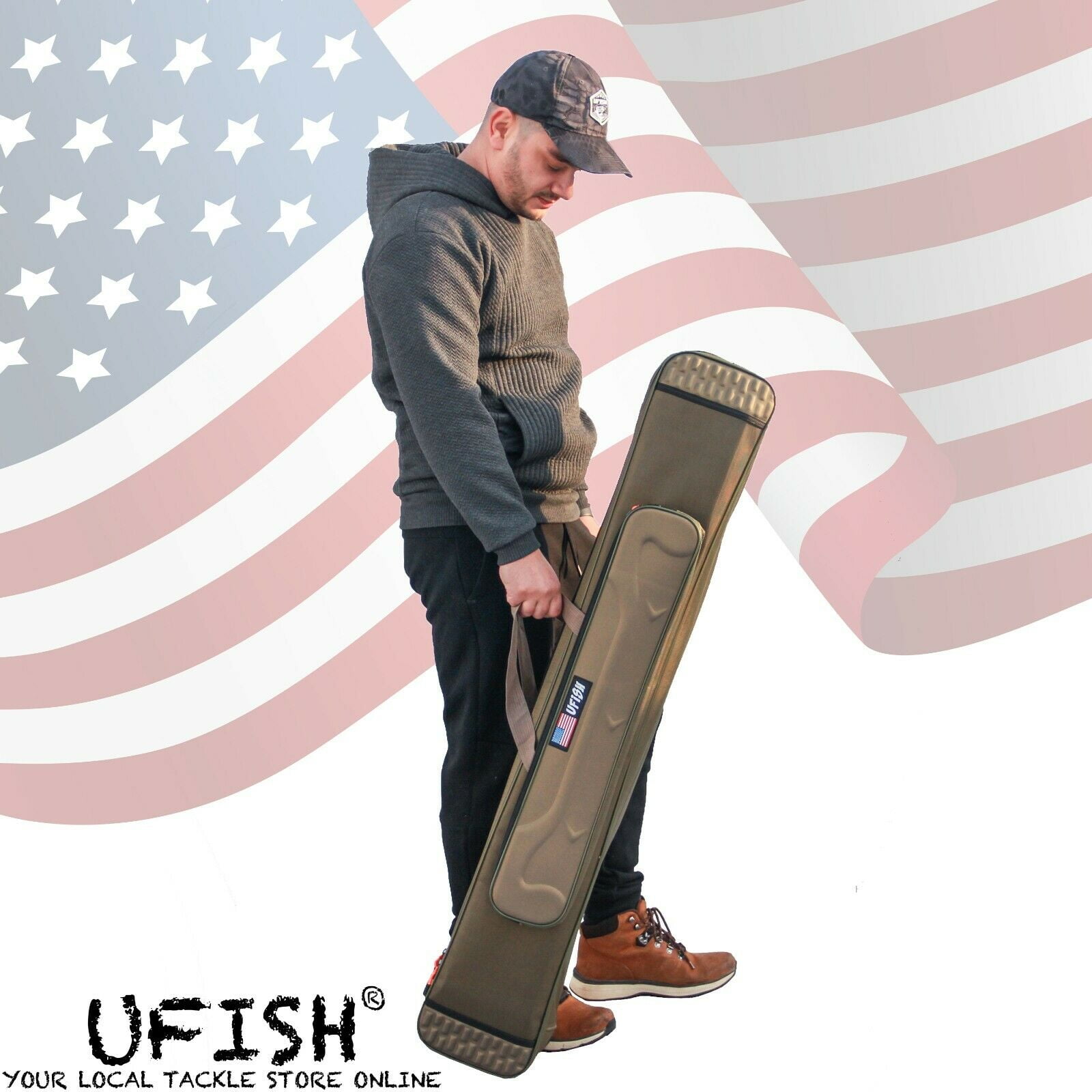 UFISH - Fly Fishing Rod Bag , Pole Travel Case , Fly Rod Case, Fly Box ,  Trout 