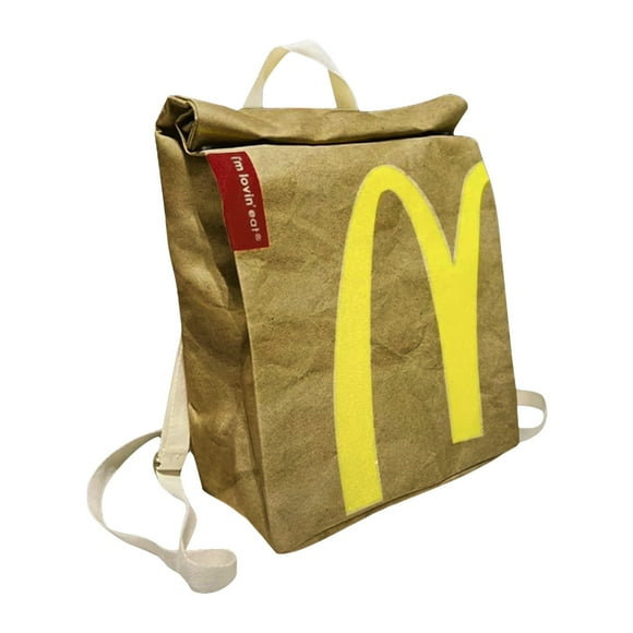 Clearance! Feinib Office Supplies Office Supplies and Organizers Classic Funny Retro Paper Bag Large Capacity Backpack Cute Personalized Shoulder Crossbody Bag Casual Canvas Backpack Notebook Bag