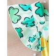thumbnail image 5 of Suealasg Infant Baby Girls Easter 2Pcs Outfits Sets 3M 6M 9M 12M 18M Flying Sleeve Bunny Shamrock Print Ruffle Romper Dress + Headband Newborn Girls Summer Casual Clothes, 5 of 9
