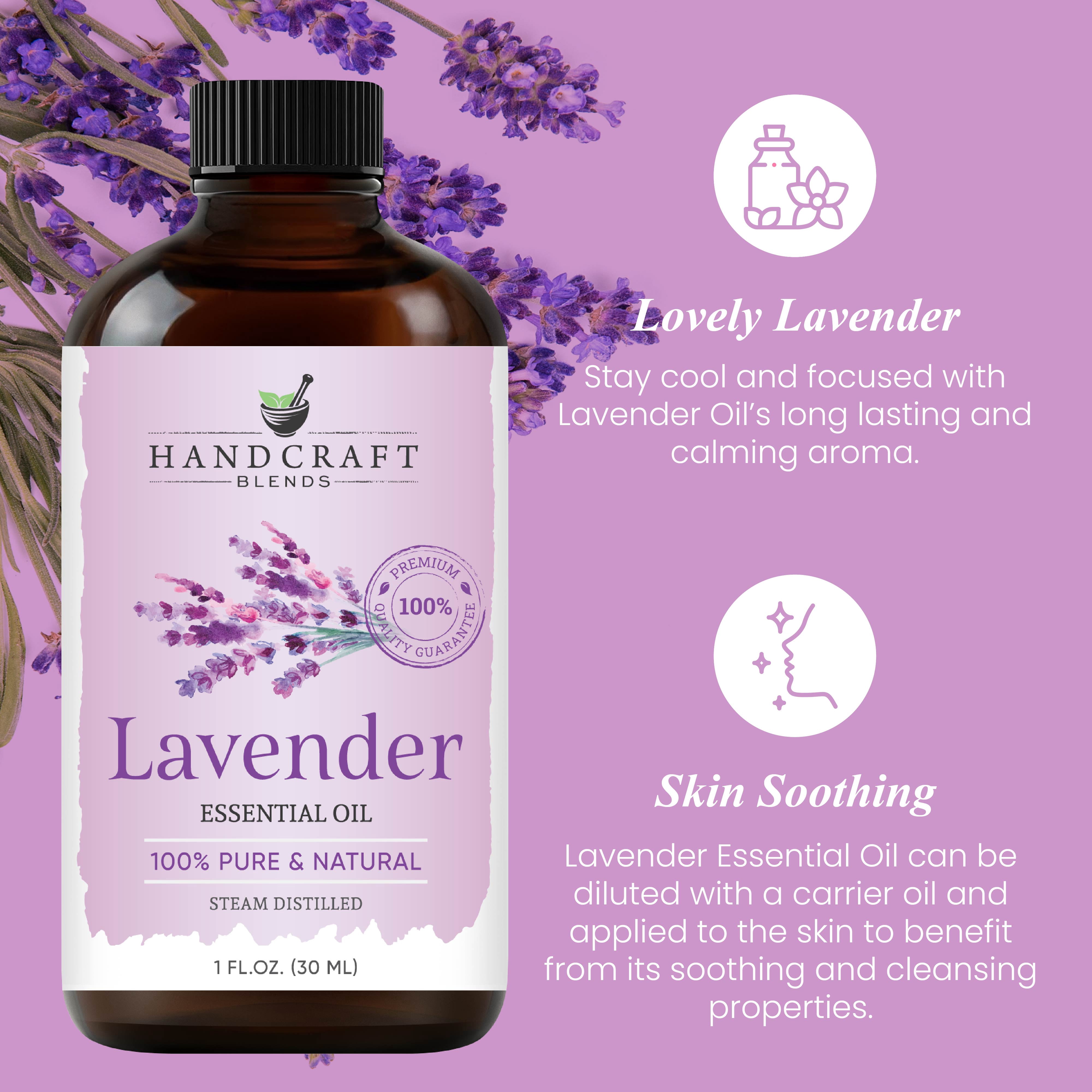 Handcraft Blends Lavender Essential Oil - 100% Pure and Natural - Premium Grade Essential Oil for Diffuser and Aromatherapy - 1 Fl Oz