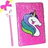Unicorn Journal Gel Pen Set, Unicorn Notebook Cute Jotter with Pen Birthday Gift Back to School Unicorn Gifts for Girls Kids for All Ages, Pink