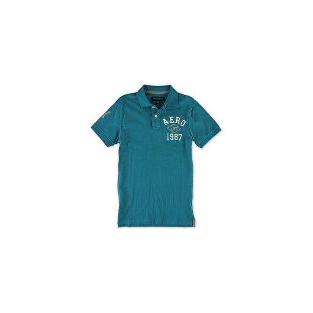 Polo de rugby Aeropostale Hombres Est. 1987 Verde Grande