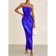 thumbnail image 5 of Vestido largo PRETTYGARDEN para mujer, ajustado sin tirantes, azul XL, 5 of 9