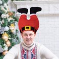 thumbnail image 4 of KAKOWELY Divertido gorro navideño portátil para fiestas navideñas, creativo gorro con forma de pata de elfo, recuerdo de fiesta navideña, 4 of 5