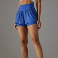 thumbnail image 4 of uublik Running Shorts Women with Pockets Super Soft Yoga Yoga Shorts Blue, 4 of 5