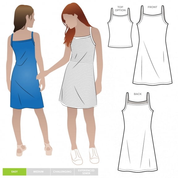 Style Arc Sewing Pattern Kids Adele Dress & Top Kids, Teenagers Ages 8-16