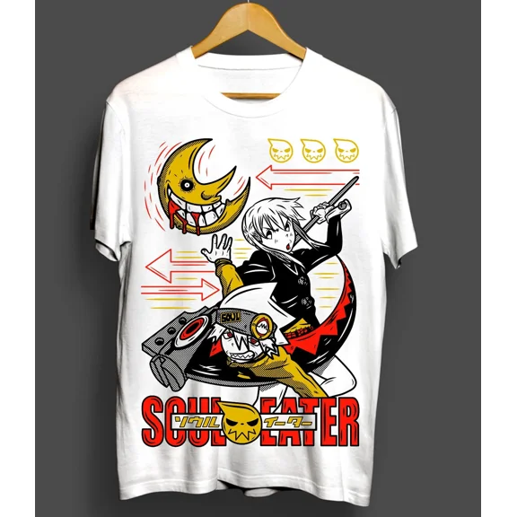 Soul Eater T-Shirt Death The Kid Japanese Anime Manga Black Star Shirt White