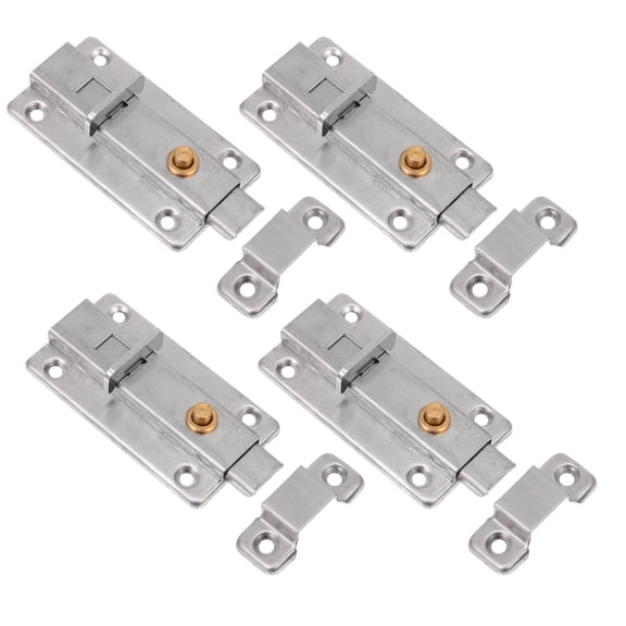 STRANDCHIC 4Pcs Metal Slide Door Latch Simple Design Lock for Windows