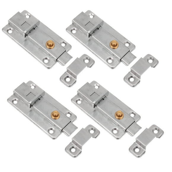WORGEOUS 4pcs Cierre de puerta de acero inoxidable Lock de deslizamiento de bloqueo de puerta de trabajo pesado Pestillo de la puerta Perno deslizante