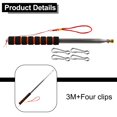 thumbnail image 2 of 1Pcs 3 Meters Telescopic Handheld Flagpole with 4 Clips for Displaying Flags Banners Signs Telescopic Flag Pole Tools, 2 of 8