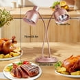 thumbnail image 3 of Food Heat Lamp, 2-Head Food Warmer Light, Stainless Free-Standing Catering Heating Lamp for Kitchen Cafeteria Restaurant Buffet (Rose Gold), 3 of 8