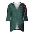 thumbnail image 6 of HOMBOM Womens Kimono Lightweight 3/4 Sleeve Cardigan Dusters Summer Floral Open Front Vacation Flowy Cover Ups for Ladies, 6 of 7