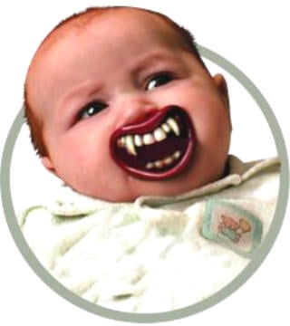 Billy Bob Teeth Vampire Fangs Pacifier 