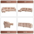 thumbnail image 4 of Wiilayok Convertible Sectional Sofa, Comfy Chenille 4 Seat L Shaped Modern Sofa Couch with Reversible Ottoman,Pink, 4 of 8
