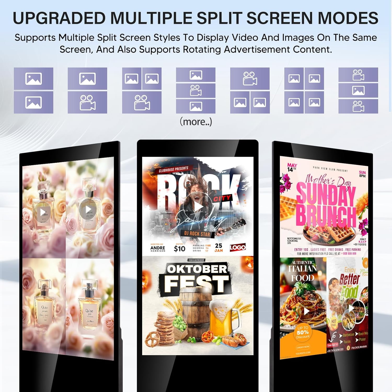 Digital Signage Display, 65 Inch 4K Indoor LCD Screen IPS Floor