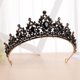 thumbnail image 4 of KAKOWELY Corona para mujer, corona gótica con diamantes de imitación, tiara de estilo barroco, corona nupcial para boda, accesorio para el cabello para mujer, 4 of 4