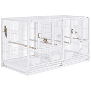 SmileMart 18" H Stackable Divided Breeder Meatal Bird Cage for Small Birds, White