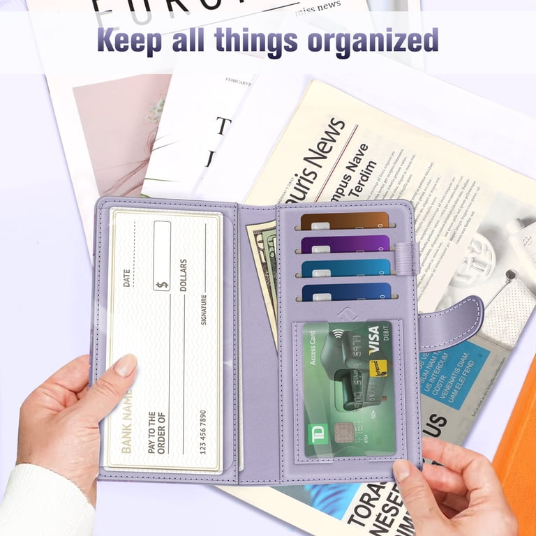Fintie RFID Blocking Checkbook Cover, Purple photo 4