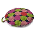 thumbnail image 1 of Rose Round Floor Cushion with Handle, Romantic Theme Flower Petals Bouquets Lovers Valentine's Days Blossoms, Pillow for Living Room & Dorms, 18" Round, Lime Green and Multicolor, by Ambesonne, 1 of 4
