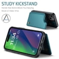 thumbnail image 3 of for iPhone 15 Plus Premium PU Leather Back Case, Multiple Card Slots Design, Double Magnetic Clasp Study Kickstand RFID Blocking Classic Phone Cover for iPhone 15 Plus, Blue, 3 of 9