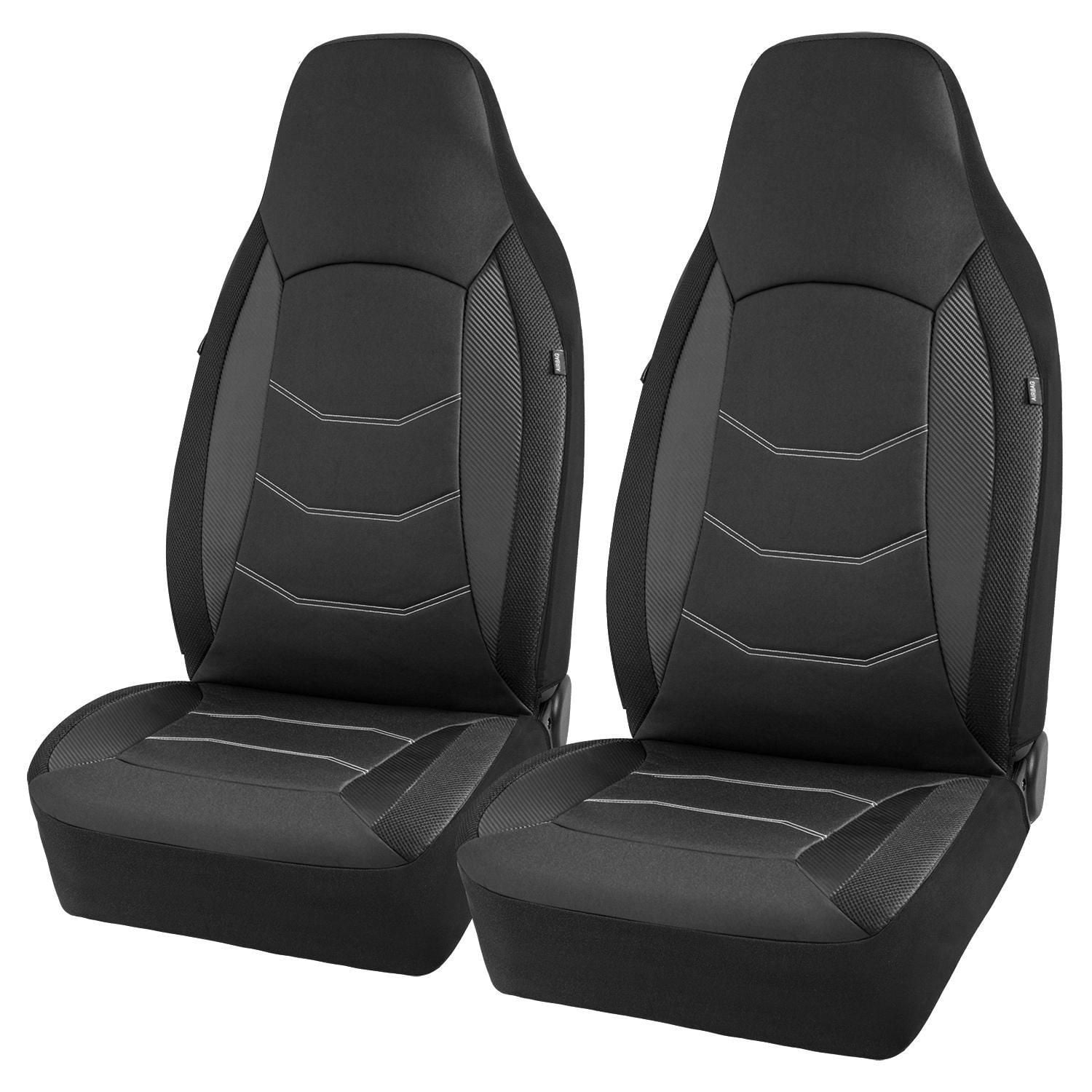 Autocraft Seat Cover, Monte Carlo, Carbon Fiber, Black, 2 Pack Airbag