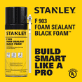 thumbnail image 2 of Stanley F903 Black Foam Sealant, 12 oz - Waterproof Adhesive for Waterfalls, Landscaping, RVs & Construction - UV Resistant - 12 Pack, 2 of 8