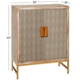 thumbnail image 3 of DecMode 32" x 40" Brown Wood Snakeskin Inspired 1 Shelf and 2 Doors Cabinet, 1-Piece, 3 of 10