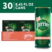 Perrier Pink Grapefruit Flavored Sparkling Water, 253.5 fl oz, 30 Pack Cans