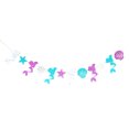 thumbnail image 1 of Coofit Party Banner Decorative Glitter Mermaid Shell Star Hanging Banner for Birthday, 1 of 7