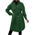 thumbnail image 2 of Ftwytp Long Trench Coat For Women Uk Loose Fit Double-Breasted Elegant Windbreake Coats With Belt Lapel Collar Solid Outwear Winter Jacket, 2 of 9