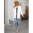 thumbnail image 4 of Chiclily Women's Open Front Cardigan Shirt Loose Thin Knit Long Sleeve Lightweight Coat for Fall with Pockets, White Size 2XL, 4 of 8