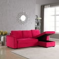 thumbnail image 5 of SC 91'' Wide Velvet Storage Sectional Reversible Sleeper Sofa & Chaise Red Classic,Modern & Contemporary, 5 of 5