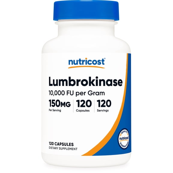Nutricost Lumbrokinase Capsules 150 mg (120 capsules) - Gluten-Free, Vegan, GMO-Free