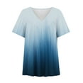 thumbnail image 3 of LYXSSBYX Womens Summer Tops Casual Short Sleeves Women Plus Size Short Sleeves V-Neck Print Blouse Pullover Tops Short Sleeve Blouses, 3 of 4