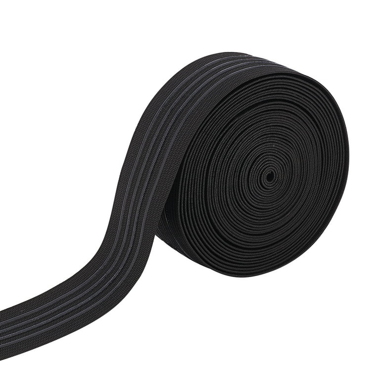  GORGECRAFT 10 Yards Black Non-Slip Silicone Elastic Gripper  Band 0.8 Inch 20mm Wave Gripper Tape Webbing Stretchy Strap Spool Wavy Band  Roll Ribbon Flat Waistband for Clothing Garment Shorts Project 