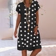 thumbnail image 2 of Women's Summer Dresses 2024 Bohemian Floral V-Neck Short Sleeve Casual A-Line Swing Mini Dress, 2 of 4