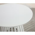 thumbnail image 4 of Guyou Modern Round Coffee Table with Geometric Wood Strips Base, 24 " Wooden Cocktail Table for Living Room Small Space Lounge, White, 4 of 6