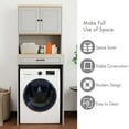 thumbnail image 5 of Over Washer and Dryer Storage Cabinet with Adjustable Shelf, Laundry Room Organizer with Fake Drawer Design and Anti-Tip Safety Wall Mount, Antique White Finish, 5 of 9