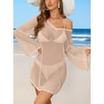 thumbnail image 6 of Charmo Womens V Neck Swim Cover Up Hollow Out Swimwear Tie Back Bikini Beachwear, 6 of 7
