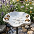 thumbnail image 4 of Handcrafted Ceramic Mini Pollinator Water Station, Colorful Floral Bee Feeder Butterfly Bath, Small Garden Stake Yard Outdoor Decor, 4 of 6