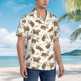 thumbnail image 2 of Cauagu Cute Sloth Print Hawaiian Shirt for Men,Casual Short Sleeve Button Down Shirts Summer Beach Men's Regular-Fit Short-Sleeve Print Shirt -3X-Large, 2 of 6