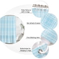 thumbnail image 3 of 72x78 Inch Shower Curtain Buffalo Plaid Bathroom Decor, Waterproof Fabric Bathtub Bath Curtains Decorative Sky Blue Cyan Farmhouse Gingham Striped Extra Long Shower Curtain Set with Hooks, 3 of 7