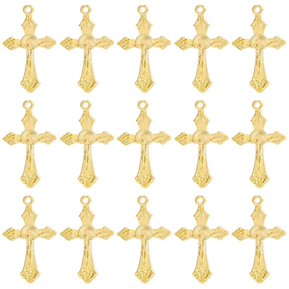 1 Box 50Pcs Rosary Charms Gold Charms Bulk Easter Crucifix Metal Centerpiece Chic Amulet Sufferer Pendants