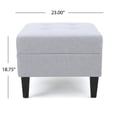 thumbnail image 4 of Grey Fabric Ottoman: Versatile Upholstered Footstool, Extra Seating, or Side Table for Living Room, 4 of 9
