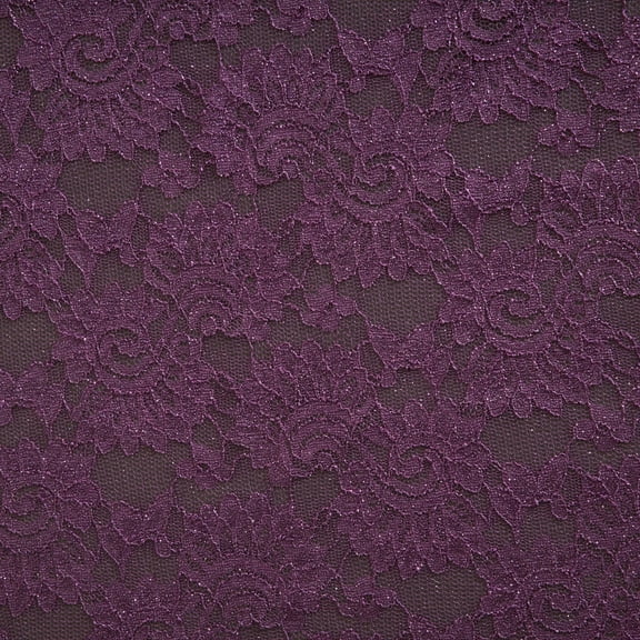 Zelouf Zoey Glitter Lace  , Sewing, DIY, Crafts Fabric by the Yard, Charming Plum, 3 Yard