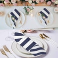 thumbnail image 2 of Blue Stripes Cloth Napkins, Simple Blue White Texture Washable and Reusable Dinner Napkins Set of 4, Table Napkin for Kitchen Party Birthday Wedding Hotel Housewarming 20"x20", 2 of 8