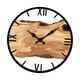 thumbnail image 5 of Reloj de pared de madera silencioso, reloj de pared colgante rústico decorativo, movimiento silencioso, números romanos marrones, 5 of 9