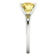 thumbnail image 3 of Clara Pucci 14K White Gold Solid Gold Yellow Solitaire Anniversary Ring for Women - 2.5 cttw Round Cut, 3 of 8